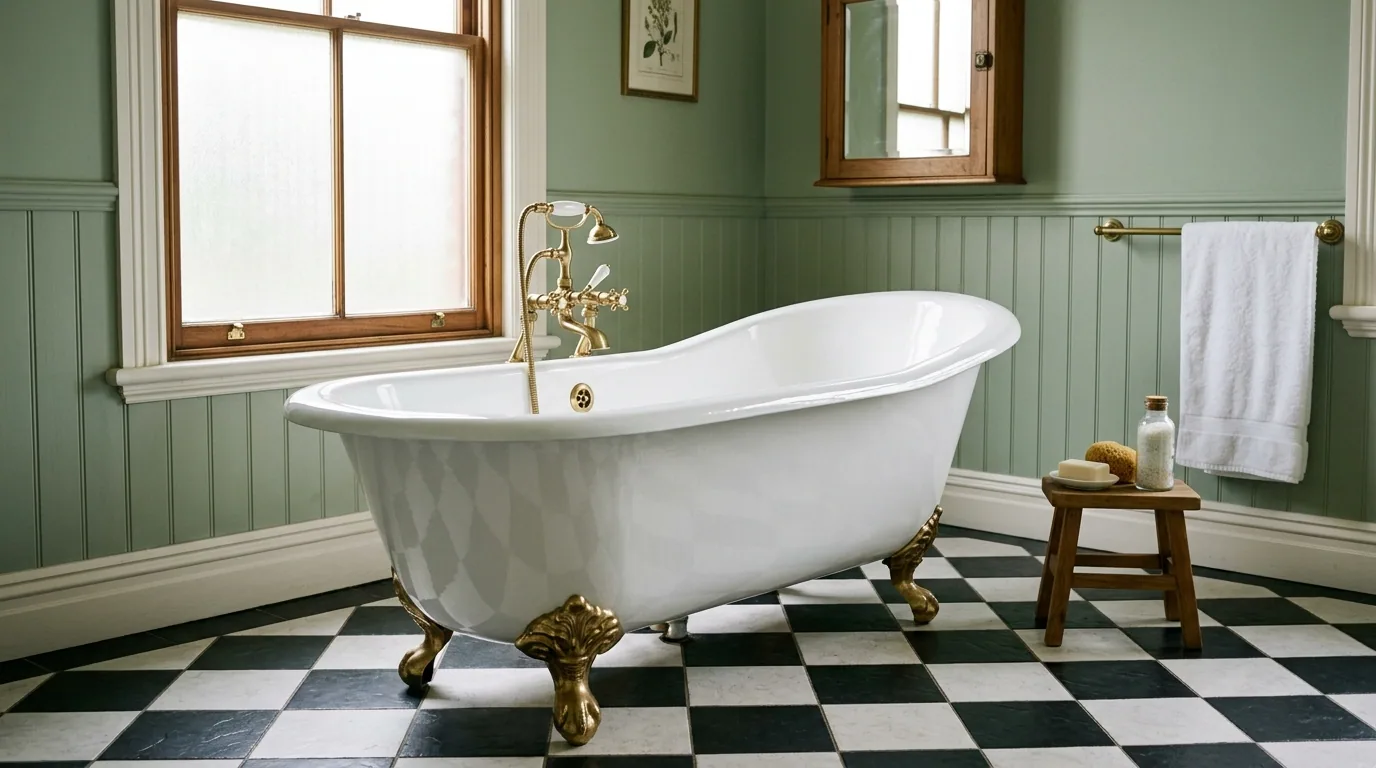 The finished result of professional tub refinishing: the completed work looking clean, correct and — Wichita Falls, TX